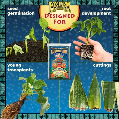 Vista 3 de FoxFarm Light Warrior Seed Starter - Medio de cultivo de semillas, 1 pie cúbico, beneficioso para la germinación de semillas y el desarrollo