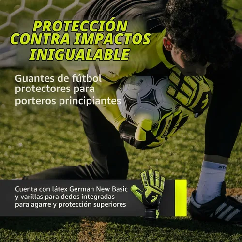 Vista 2 de Storelli Gladiator 3 GK Gloves High-Impact Hand Protection with Removable Finger Spines, Premium Hand Grip for Soccer Goalies