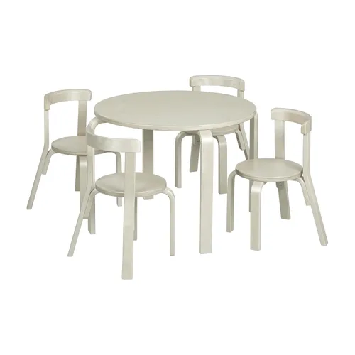 Vista 14 de ECR4Kids Juego de mesa de madera curvada y silla con respaldo curvo, muebles para niños, surtidos, 5 piezas Durable birch, GREENGUARD Gold