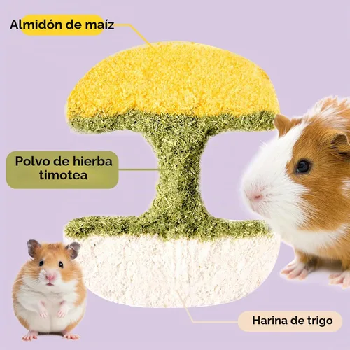 Vista 5 de mini&moe Juguetes masticables de hámster para dientes, conejillo de indias, juguetes masticables para dientes, golosinas masticables para alimentos