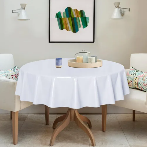 Vista 38 de sancua - Mantel rectangular de PVC 100 % impermeable, 54 x 54 pulgadas, vinilo a prueba de aceite, derrames, fácil de limpiar con un paño, para Beige