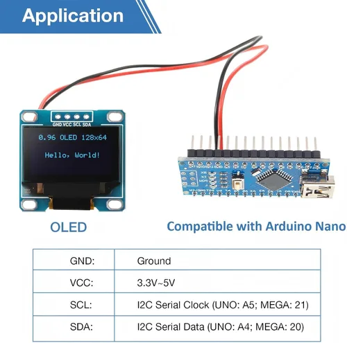 Vista 5 de Weewooday 5 unidades de módulo OLED de 0.96 pulgadas 12864 128 x 64 controlador IIC I2C serie autoluminosa compatible con Arduino/Raspberry PI (azul)