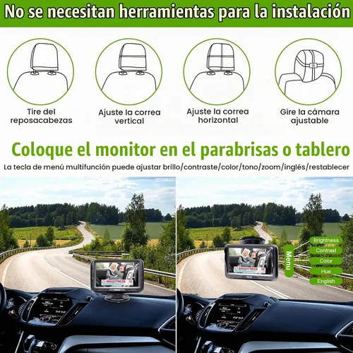 Vista 9 de Cámara de coche Rohent para bebé USB: fácil de instalar, Plug and Play, visión nocturna cristalina, amplio ángulo de visión para la seguridad