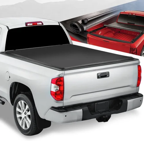 Vista 19 de Auto Dynasty - Cubierta suave de tres pliegues para plataforma de camioneta, compatible con Toyota Tundra 2014-2019, plataforma Fleetside/Styleside