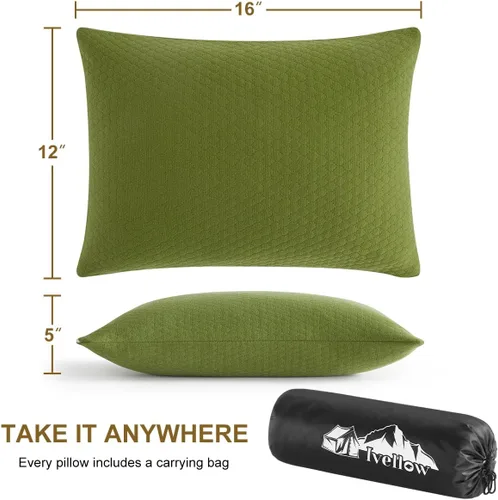 Vista 4 de Ivellow Almohada de viaje de espuma viscoelástica comprimible para dormir, almohada de espuma viscoelástica triturada, almohada pequeña de apoyo