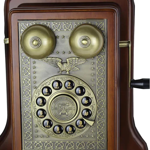 Vista 3 de Teléfono fijo retro, teléfonos montados en la pared para teléfono fijo con anillo mecánico, teléfono con cable clásico a la antigua, decoración