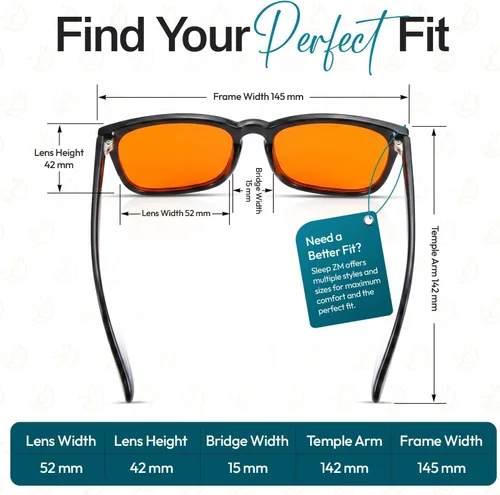 Vista 5 de Sleep ZM Blue Light Blocking & Light Sensitivity Glasses with 14 Lens Types