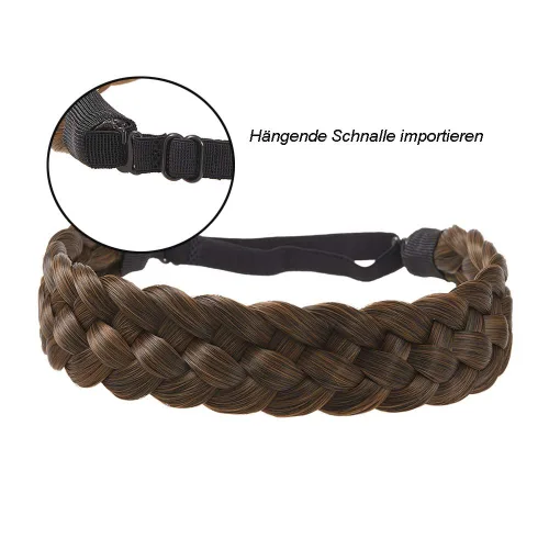 Vista 3 de Diadema de pelo sintético de 5 hebras trenzadas, clásicas, gruesas, anchas, trenzadas, elásticas, multicolor, accesorios de belleza para el cabello