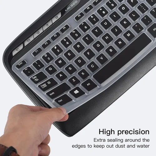 Vista 3 de Logitech MK320 K330 MK335 - Funda de teclado de silicona impermeable para Logitech MK320 MK335, color negro
