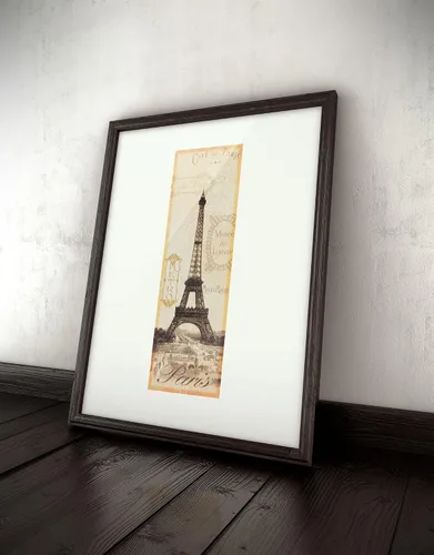 Vista 7 de Póster de 12x36, diseño de la Torre Eiffel vintage delgada