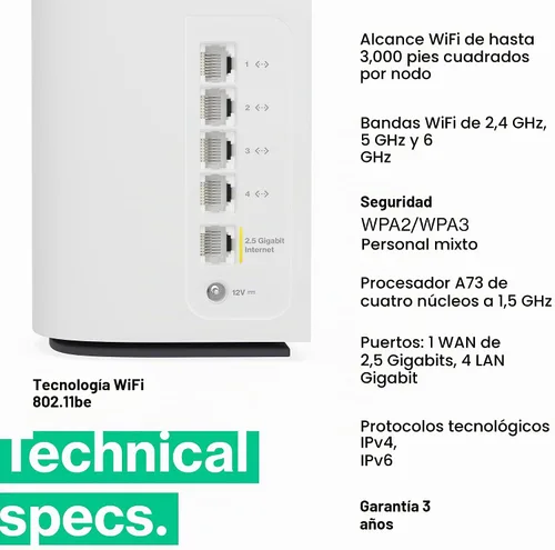 Vista 4 de Linksys Sistema Velop Pro 7 WiFi Mesh Dos enrutadores cognitivos de triple banda de malla con velocidades de más de 10 Gbps Cobertura para todo