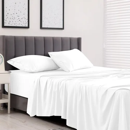 Vista 368 de LUX Décor - Juego de sábanas Twin de microfibra ultrasuave de 3 piezas con sábana encimera, sábana bajera de 16 pulgadas de profundidad y funda