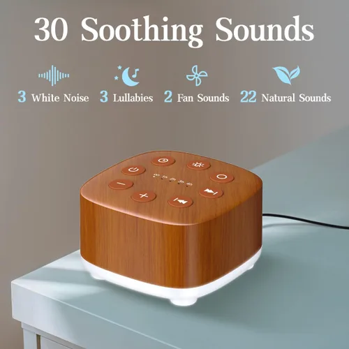 Vista 2 de Meditation Máquina de Ruido Blanco Máquina de Sonido 30 Sonidos Relajantes 12 Luz Nocturna 5 Temporizador de Apagado Automático Máquina de Sueño