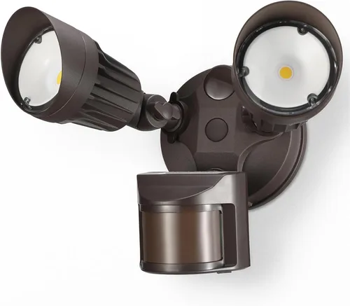 Vista 9 de Luz de seguridad LED con sensor circular, 2 cabezales 20W/3 cabezales 30W., LHSCT-20WRSS-WHT, 20.0watts, 130.00 volts COB LED Motion Detector