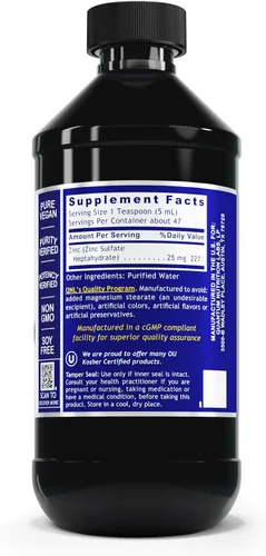 Vista 2 de Quantum Nutrition Labs - Gotas de suplemento de zinc líquido, tintura de sulfato de zinc para adultos, 25 mg por porción, función metabólica y apoyo