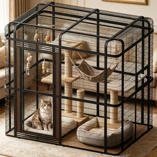 Vista 3 de Wonline Extra Large Walk-in Bird Aviary Cage, Black Outdoor parrot cage for macaws, cockatoos, parakeets & canaries. Rust-resistant metal, 0.79