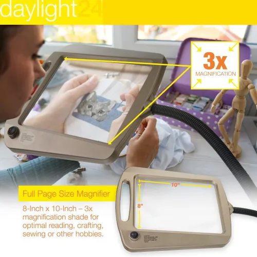 Vista 3 de daylight24 Lámpara de pie con lupa de página completa 3X