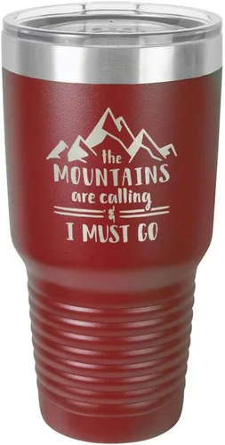 Vista 20 de Las motos están llamando y tengo que ir grabado 30 oz vaso de acero con recubrimiento de polvo grabado láser taza de viaje de camello polar sin BPA