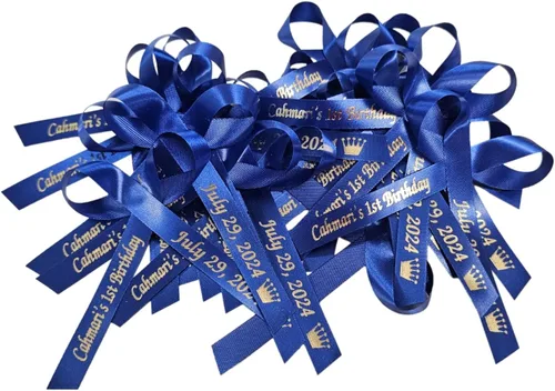 Vista 9 de Cintas personalizadas para nupcial shower, boda, favores de fiesta o baby showers - Cinta cortada personalizada con nombre, 50, 100 opcional, lazos