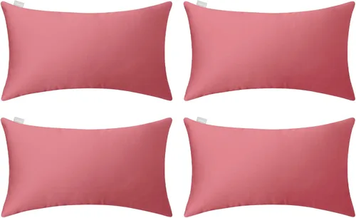 Vista 62 de Thmyo - Paquete de 4 fundas de almohada decorativas de 100 % algodón para lumbar, cómodas, sólidas, para Navidad/Halloween, fundas de cojín Blanco