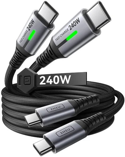 Vista 8 de INIU Cable USB C a USB C, cable de carga rápida de 240 W, cable de carga tipo C trenzado, cable de carga de teléfono USBC para iPhone 17, 16 Pro