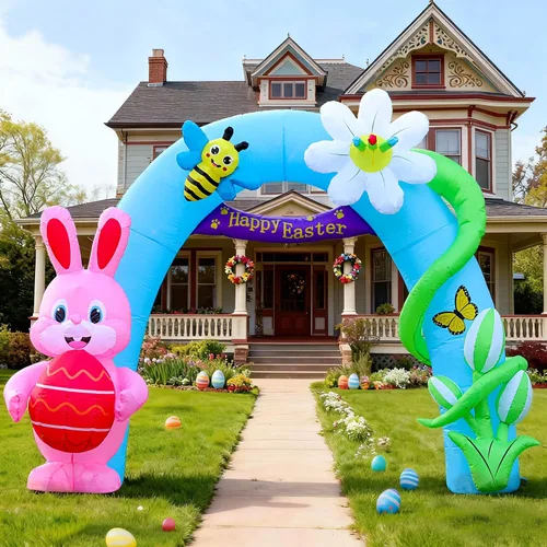 Vista 18 de Decoraciones inflables de Pascua para exteriores de 6 pies, con luces LED integradas, decoración de patio, para fiestas de Pascua, al aire libre