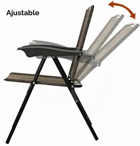 Vista 4 de Goplus Juego de 4 sillas plegables con reposabrazos y respaldo ajustable