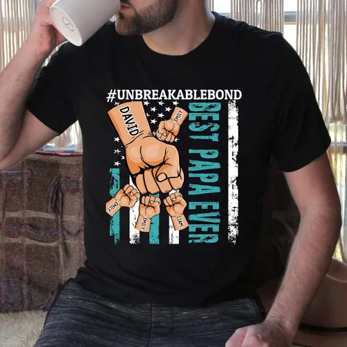 Vista 5 de NAZENTI Camisa personalizada para papá y papá, camisa personalizada con nombre para abuelo y nietos, cumpleaños, Navidad, día del padre, regalo