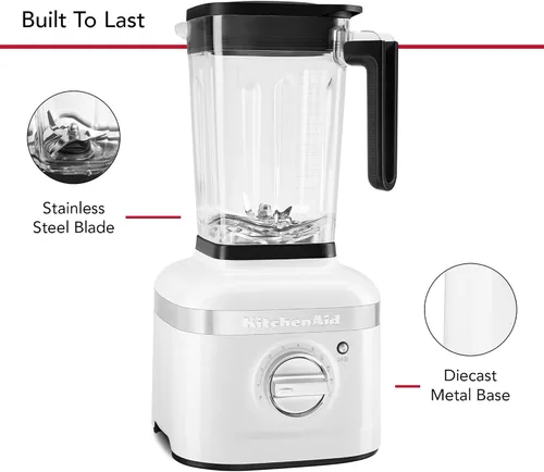 Vista 4 de KitchenAid Batidora de velocidad variable K400 con Tamper - KSB4028 - Blanco