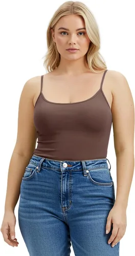 Vista 233 de Emmalise Camisola larga casual básica para mujer, con tirantes ajustables, top en capas