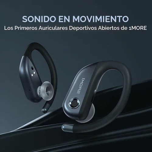 Vista 2 de 1MORE S50 Fit - Auriculares abiertos, auriculares Bluetooth inalámbricos Bluetooth 5.3 con 4 micrófonos, auriculares ligeros con ganchos