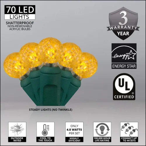 Vista 2 de Wintergreen Lighting Guirnalda de luces LED color frambuesa de 24 pies, color dorado