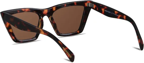 Vista 2 de ANDWOOD Lentes de sol polarizados con diseño de ojo de gato para mujer, estilo vintage, cuadrados, clásicos, retro, (2 unidades) negro+demi Lente