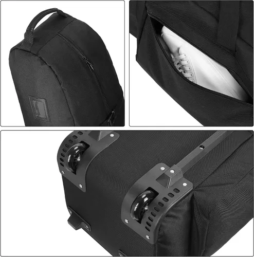 Vista 6 de TurnWay Bolsa de viaje de golf acolchada plegable, bolsa de golf de poliéster 900D resistente al agua, bolsa de transporte de golf con ruedas