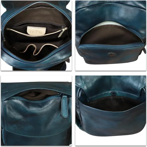 Vista 7 de IVTG Bolso de mensajero de cuero genuino para hombre, bolso de hombro cruzado, bolso casual para el trabajo, negocios, diario