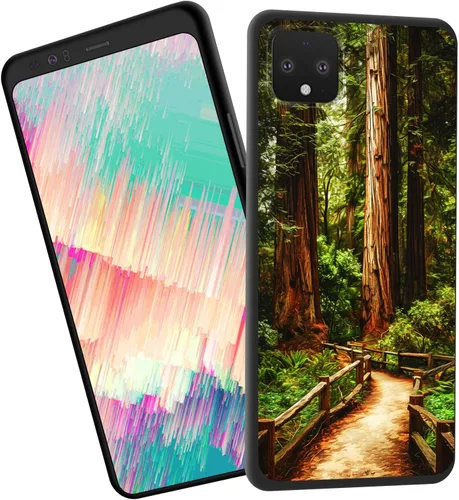 Vista 101 de Funda delgada para Google Pixel 4 XL, funda delgada de silicona de TPU suave a prueba de golpes para Google Pixel 4 XL, cruz negra