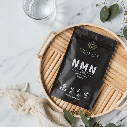 Vista 3 de LongLiv NMN Suplemento – Polvo avanzado de mononucleótido de nicotinamida NMN – Suplementos NMN formulados por médicos 1000 mg para optimización