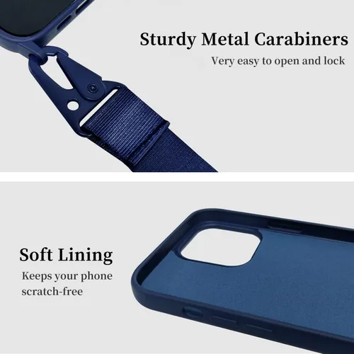 Vista 35 de Funda compatible con iPhone 8 Plus, iPhone 7 Plus/6 Plus/6S Plus con cordón, funda cruzada para iPhone con correa ajustable de silicona para iPhone