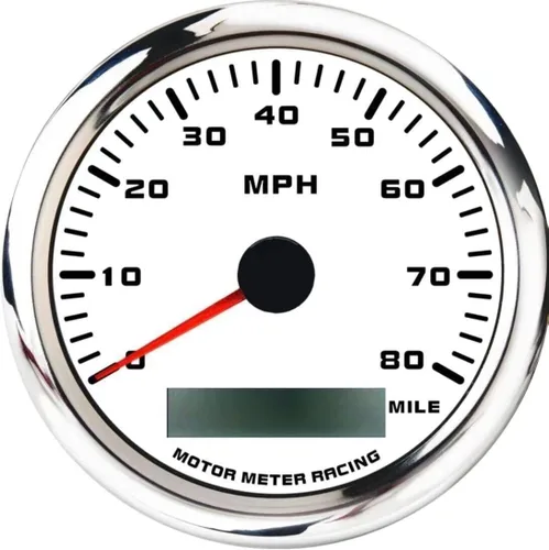 Vista 13 de MOTOR METER RACING W PRO 85mm 3-3/8" 2 en 1 Velocímetro GPS Tacómetro Odómetro Digital Kilometraje y Medidor de Viaje con Señal de Giro y Luz Alta