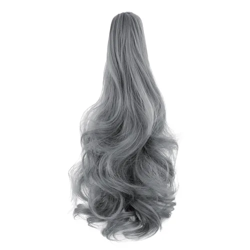 Vista 22 de Extensión de cola de caballo con clip de garra, de 18 pulgadas, extensiones de cabello ondulado largo para mujer, extensiones de cola de caballo