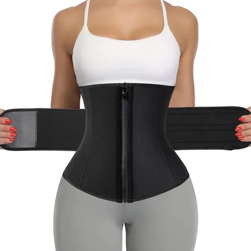 Vista 10 de KIWI RATA Entrenador de Cintura de Neopreno para Sauna Corsé Cinturón de Sudor para Mujeres Banda Ceñidora de Compresión para Entrenamiento Fitness