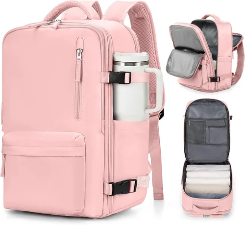 Vista 28 de VGCUB Mochila grande de viaje para trabajo, negocios, mochila para computadora portátil aprobada para vuelo, para mujeres y hombres, mochila