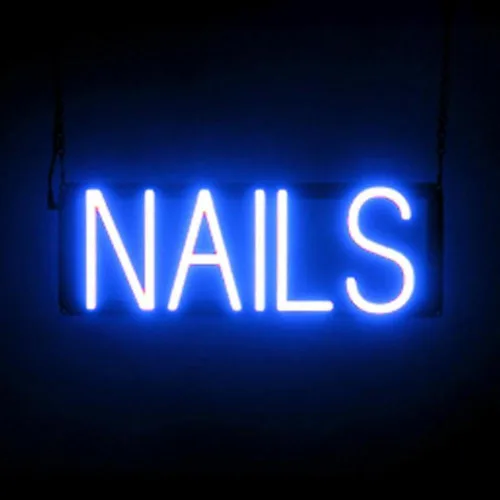 Vista 28 de SpellBrite MANI-PEDIS - Letrero para salones de manicura Letreros relacionados con salones de uñas con aspecto de neón, luz LED roja 33.4 x 6.3