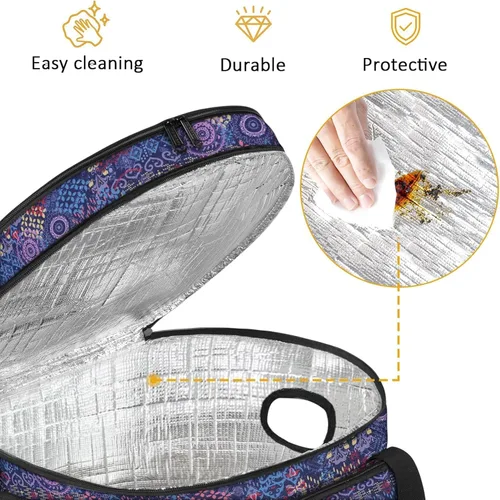Vista 6 de YOREPEK Transportador de olla de cocción lenta de 2 capas, compatible con Crock-Pot de 6, 7, 8 cuartos de galón, bolsa de viaje grande aislada
