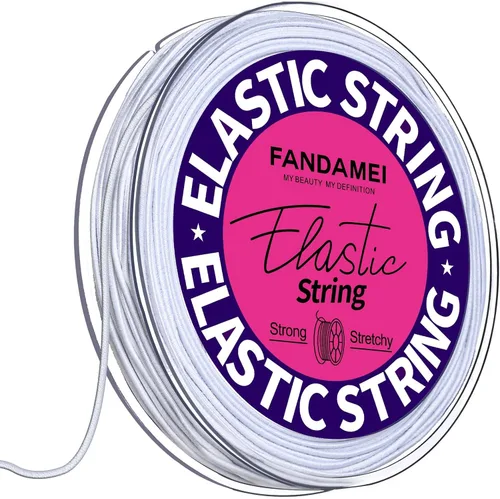 Vista 9 de FANDAMEI Cuerda elástica de 0.039 in para cuentas, cordón elástico para hacer pulseras, cordón elástico para hacer joyas, hilo resistente