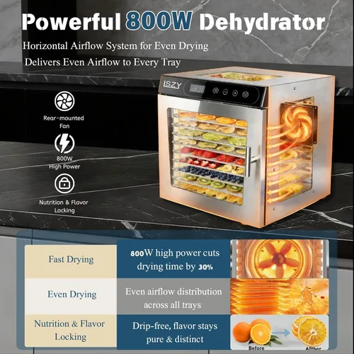 Vista 4 de Máquina deshidratadora de alimentos, deshidratador de bandejas de acero