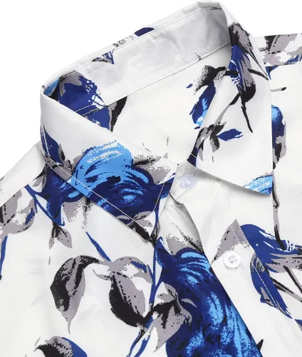 Vista 6 de Coofandy Camisa de vestir con ajuste muscular, para hombre, sin arrugas, manga larga, con botones