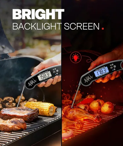 Vista 2 de Termómetro digital para carne, termómetro de comida de lectura instantánea Gris