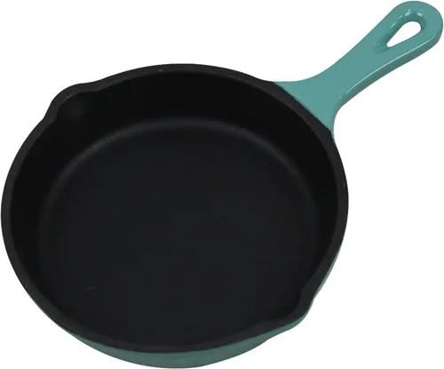 Vista 8 de Utensilios de cocina de hierro fundido esmaltado (Olla Mini 0,25 Qt., Glaciar)