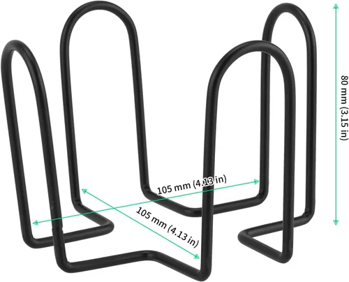 Vista 2 de FUNSUEI 10 posavasos de metal de hierro negro, soporte redondo de 4 pulgadas, portavasos de metal, soporte de almacenamiento cuadrado de 3.9